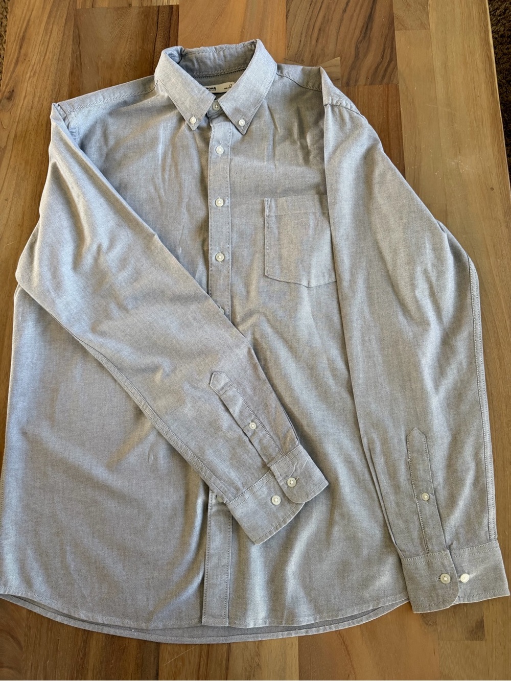 Sonoma Light Gray Button-Down Casual Shirt
